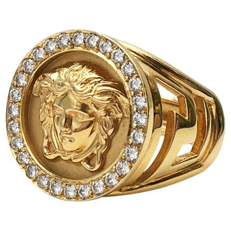 18k gold versace ring|medusa 18k gold ring.